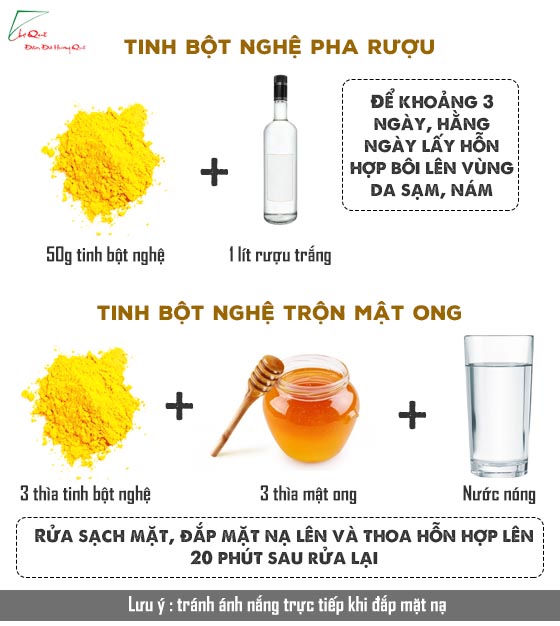 không còn nỗi lo nám da khi dùng tinh bột nghệ